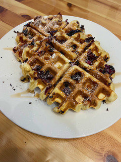 A picture of Strawberry & Blueberry Waffles.