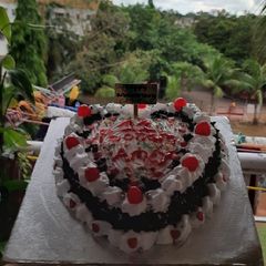 A picture of Black forest cake.