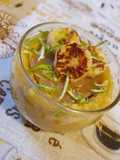 Virado de banana com raspas de limão e gengibre e doce de leite
