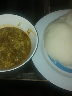 A picture of Tuwo and Kuka soup.