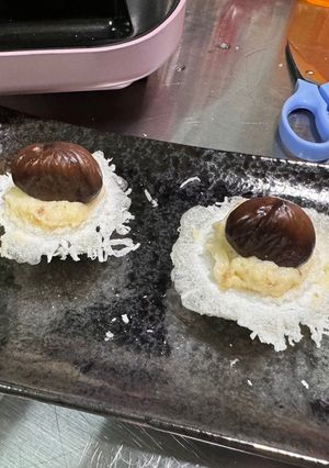 栗子卡士達塔（小V鬆餅機） 的食譜成品照片