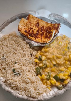 A picture of Creamy corn rice bowl.