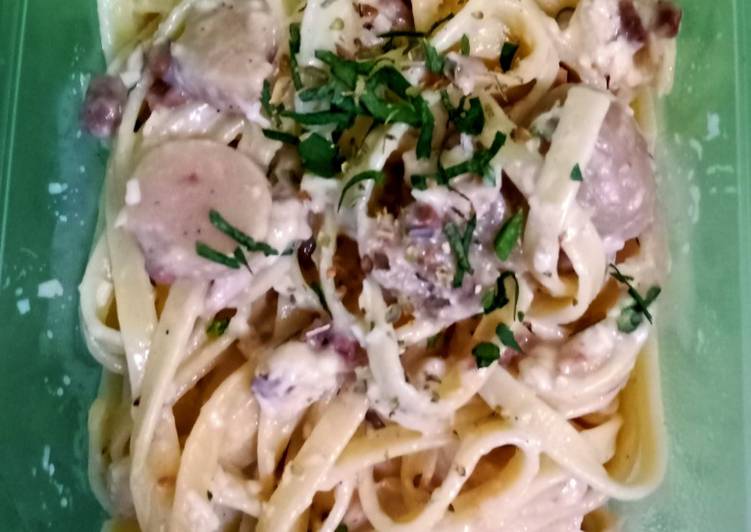 Langkah Mudah untuk Menyiapkan Carbonara bakso, Lezat