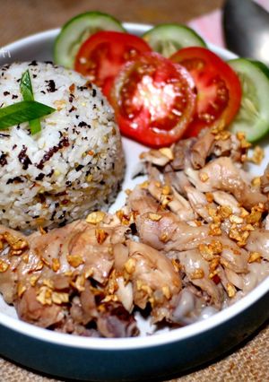 Foto resep Ayam rebus nasi nori