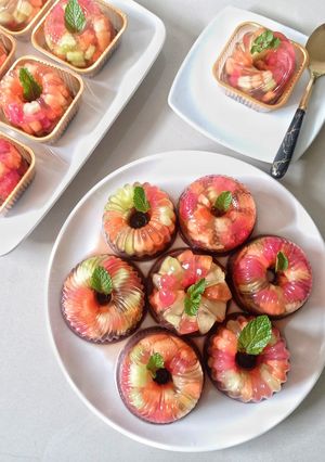 Foto resep Puding Jeli Buah Cokelat