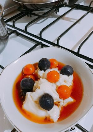 Foto resep Bubur sum-sum & biji salak purple orange