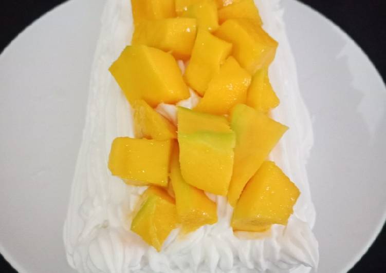 Resep masakan Nutrijell Mango Roll Cake | Cara Membuat Nutrijell Mango Roll Cake Yang Enak dan Simpel