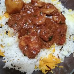 A picture of Prawns biryani#cross-country.