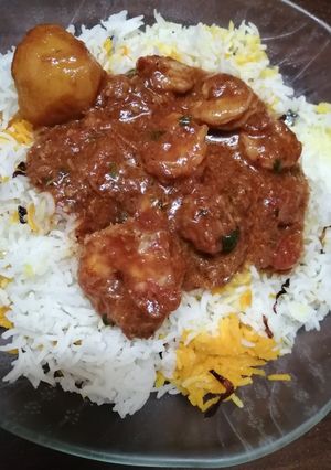 A picture of Prawns biryani#cross-country.