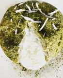 Pastelito lava en microondas de matcha y coco - keto
