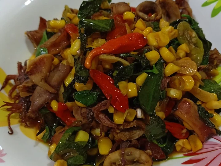Langkah Gampang Membikin Resep  Oseng Pedas Cumi Asin Jagung Manis &amp;amp; So yang Enak Banget, Enak