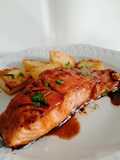 Salmón laqueado