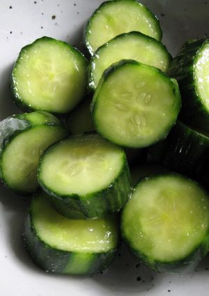 A picture of Mustard Pickled Cucumber.