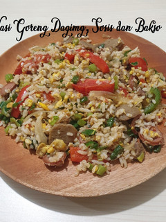 Foto resep 186. Nasi Goreng Daging, Sosis dan Bakso