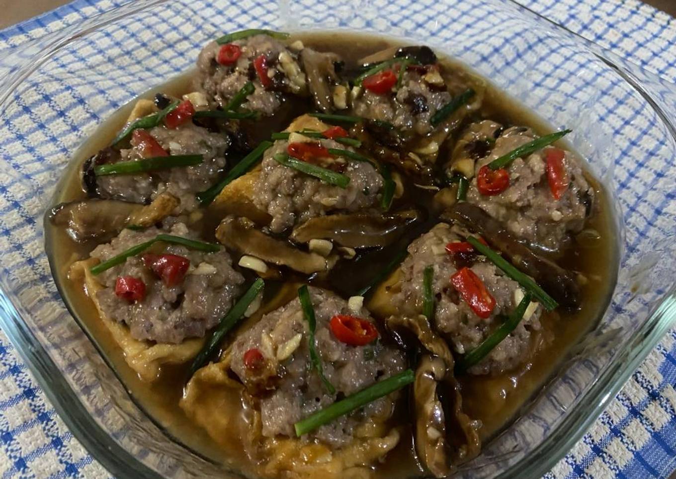 Tahu Daging Saus Jamur