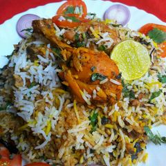 Hydrabadi Chicken Dum Biryani A picture of Hydrabadi Chicken Dum Biryani.