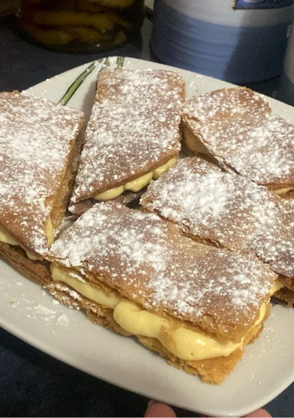 Una foto de Milhojas de Crema
