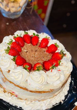Una foto de Torta rústica de frutillas