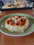 Canasta de papa rellena de pollo y champiñones