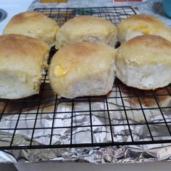 A picture of North Carolina style cheese stuffed biscuits.