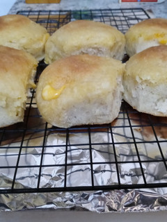 A picture of North Carolina style cheese stuffed biscuits.
