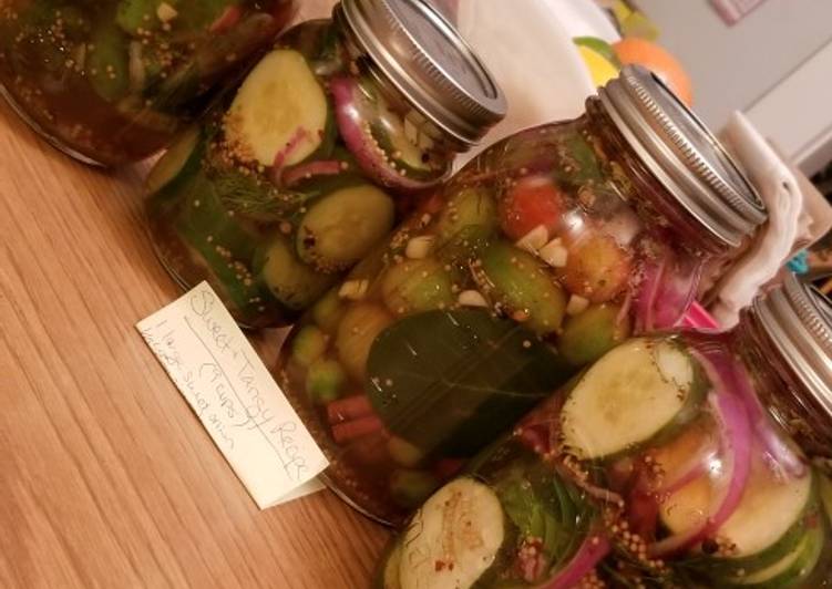 Simple Way to Make Homemade Sweet &amp; Tangy Homemade Cucumber Pickles