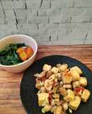 740. Ayam Tahu Cabe Garam + Sayur Bening Bayam Wortel (menu harian)