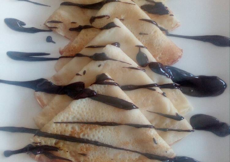 Step-by-Step Guide to Make Favorite Crepes and chocolate sauce