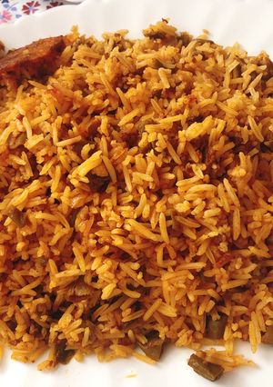 عکسی از دستور لوبیاپلو با گوشت چرخ کرده