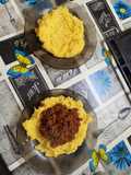 Polenta con queso untable