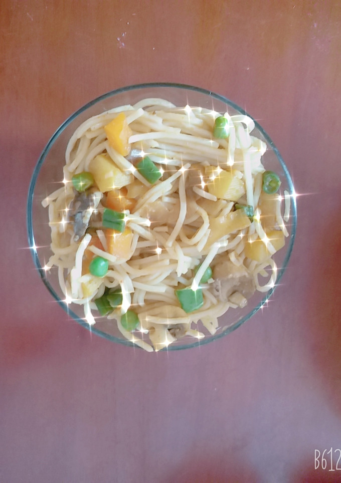 மஷ்ரூம் ஹக்கா நூடுல்ஸ் (Mushroom hakka noodles recipe in tamil) செய்முறை முக்கிய புகைப்படம்