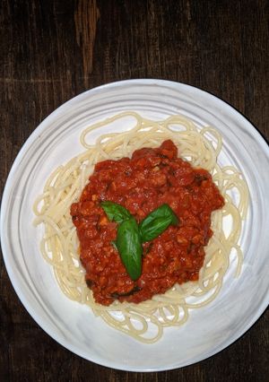 A picture of Beyond Beef Bolognese.