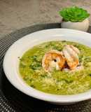 Шпинатно-вершковий крем-суп з креветками 🍤