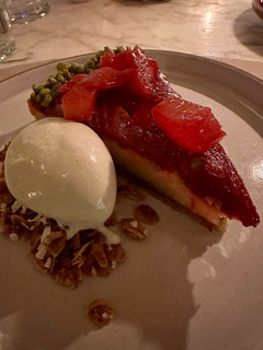 A picture of Rhubarb and Pistachio Tart.