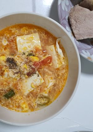 Hình của món Canh trứng đậu phụ.