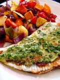 Turbot with Lemon, Cilantro, Tahini, and Roasted Vegetables
