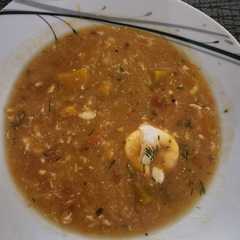 Una foto de Sopa de huevo con calabaza y papa