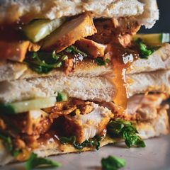 A picture of Tandoori Chicken Sandwich (Using Leftovers).