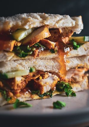 A picture of Tandoori Chicken Sandwich (Using Leftovers).