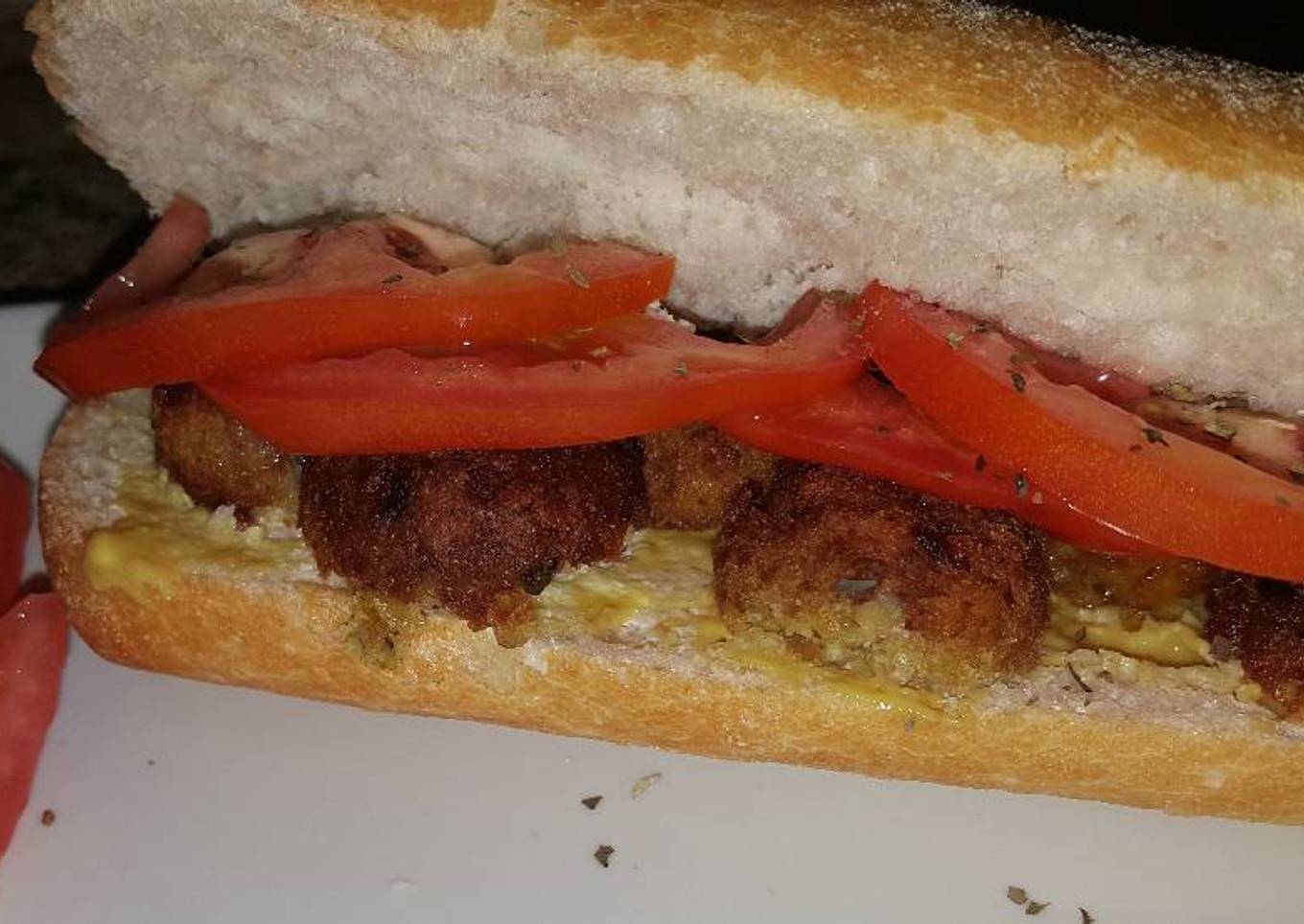 Bocadillo de albóndigas de soja