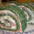 Rollo de espinacas y salmón