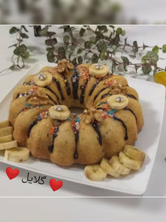 عکسی از دستور کیک موز و گردو 😋
