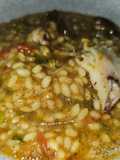 Arroz cremoso de setas y chipirones