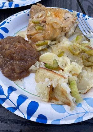 A picture of Oven fried potatoes ￼.