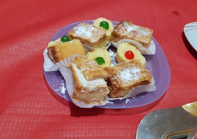 Paste sfoglia e Rollè di pan di spagna alla crema