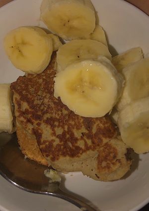 Hình của món |eat clean| pancake yến mạch chuối.