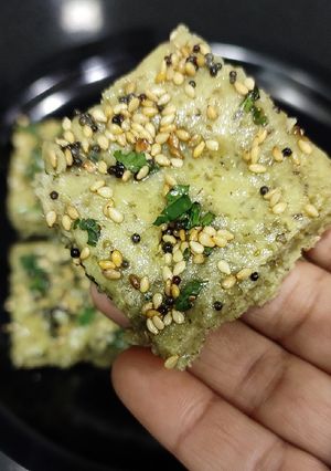 A picture of Protein Rich Sprouted Moong Dhokla Recipe.