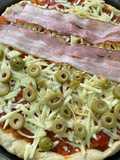 Pizza con gustos 🍕. (masa con levadura)