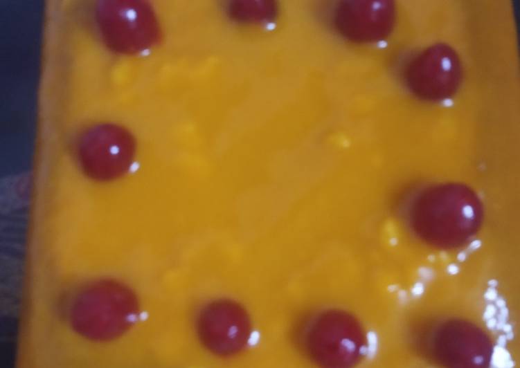 Mango cherry glaze cake