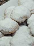 Kahk Cookies with Powdered Sugar and Yogurt